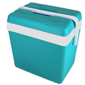 EDA K�hlbox t�rkis/wei� 24L aus Kunststoff mit Tragegriff und Deckel K�hltasche