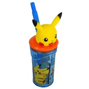 Pokemon Trinkbecher 3D Pikachu 360ml mit Strohhalm und Deckel