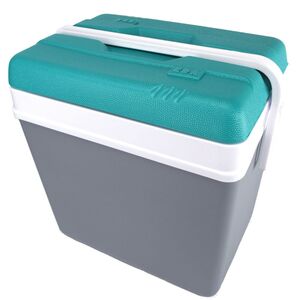 EDA K�hlbox t�rkis/grau 24L aus Kunststoff mit Tragegriff und Deckel K�hltasche