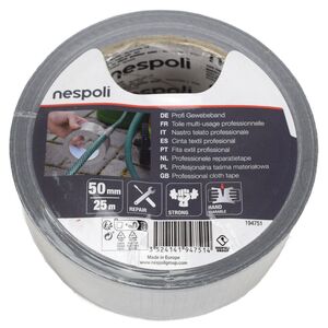 Profi Gewebeband 25 m f�r Au�en und Innen 50 mm Klebeband Rolle Silber