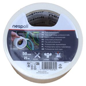 Profi Gewebeband 25 m f�r Au�en und Innen 50 mm Klebeband Rolle Wei�