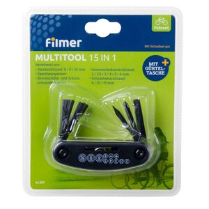 Multitool 15 in 1 mit G�rteltasche Schraubendreher Schraubenschl�ssel Fahrrad