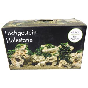Aquarium Deko Set Lochgestein 6 Steine zwischen 10 und 15 cm f�r 60L Becken