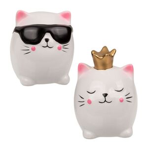 Keramik Spardose im K�tzchen Design ca. 9 cm Sparschwein mit Verschluss