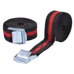 2er Set Spanngurte 25mm Gurte 2,5m Zurrgurt Gep�ckgurt rot / Schwarz Klemmschloss