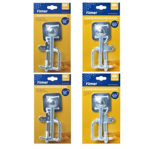 Ladebordwandhaken 4er Set links und rechts mit �sen 6x6 cm Anh�nger Haken Metall