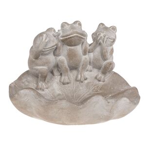 Vogeltr�nke Blattform mit Fr�schen aus Zement ca. 21,5 x 14,5 x 16 cm Vogelbad