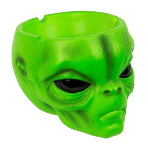 Aschenbecher ca. 10 x 7 cm Alien Kopf Cannabis Tischaschenbecher