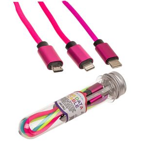 USB Ladekabel Regenbogen ca. 1 m verschiedene Stecker