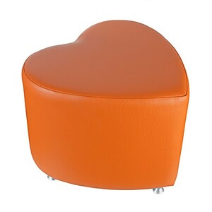 Sitzhocker - Sitzwrfel Herzform Orange mit Aluminium Gleiter