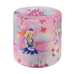 Sitzhocker bedruckt Prinzessin rosa  34 x 34cm