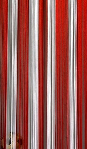 Fadenvorhang Rot-Wei�-Rot 90 cm x 240 cm