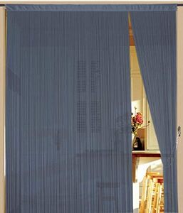 Fadenvorhang 150 cm x 500 cm (BxH) blaugrau