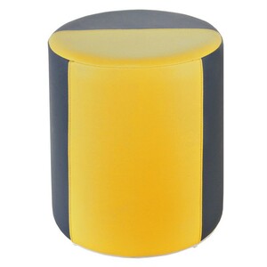 Sitzhocker 2-farbig dunkelgrau-gelb 34 x 44cm