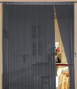 Fadenvorhang 90 cm x 240 cm (BxH) grau