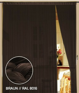 Fadenvorhang 150 cm x 500 cm (BxH) braun