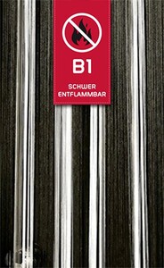 Fadenvorhang Kaikoon 150 cm x 250 cm schwarz-wei in B1 schwer entflammbar