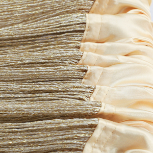 Fadenvorhang 150 cm x 1000 cm gold gl�nzend in B1 schwer entflammbar