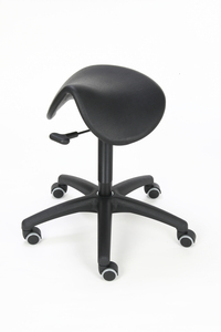 Drehhocker mit Sattelsitz, hhenverstellbar von 49 bis 68 cm, Kunstleder schwarz
