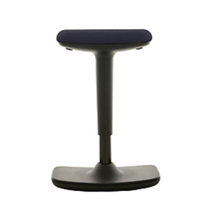 Drehhocker schaukelnder Standfu, stufenlose Hhenverstellung von 56 bis 69 cm, ergonomisch geformter Sitz Kunstleder schwarz