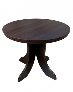 Esstisch mit Auszugfunktion, ca. 90 cm rund, mit Einlegeplatte 90 x 130 cm oval Dekor nubaumfarbig dunkel