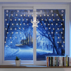 Weihnachts LED Sternenvorhang mit 90 LED