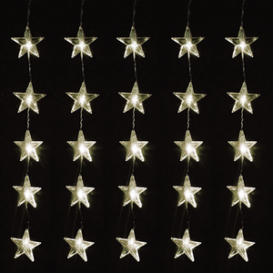 80er LED-Sternenvorhang Lichterkette Innen und Auen warmwei  