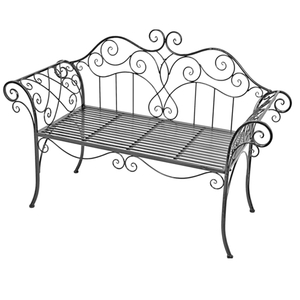 Eisen Gartenbank Antik Design Grau