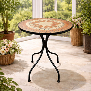 Mediterraner Mosaik Gartentisch Bistrotisch Tisch Outdoortisch 60cm