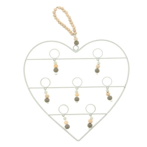 Metall Fotohalter f�r 7 Fotos Herzform H25xB26cm