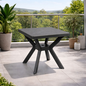 Gartentisch Balkontisch Bistrotisch Tisch Eckig Anthrazit 70x70x72cm