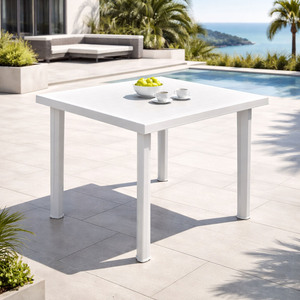 Gartentisch Terrassentisch Outdoor Tisch Wei� L80xB75xH72cm