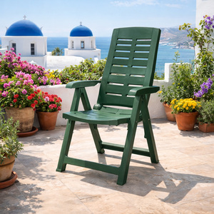 Klappstuhl Gartenstuhl Terrassenstuhl Kunststoff Gr�n 5-Positionen