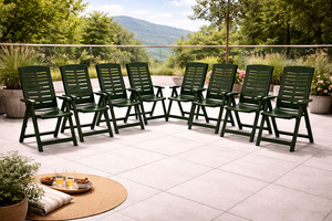 8 St�ck Klappstuhl Positionsstuhl Kunststoff Gr�n 5-Positionen