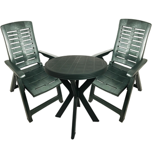 Sitzgarnitur Gartengarnitur Bistrogarnitur 3-teilig Gr�n Kunststoff