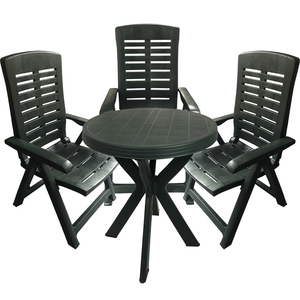 Sitzgarnitur Gartengarnitur Bistrogarnitur 4-teilig Gr�n Kunststoff