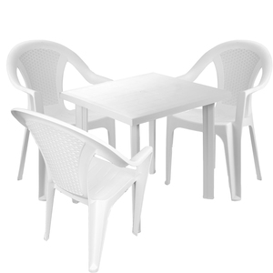 Bistro Sitzgarnitur Bistrogarnitur 4-teilig Wei�