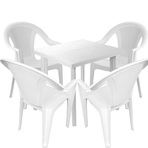 Bistro Sitzgarnitur Bistrogarnitur 5-teilig Wei�