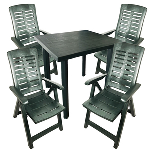 Outdoorm�bel Gartengarnitur Bistrogarnitur 5-teilig Gr�n 80x75xH72cm 