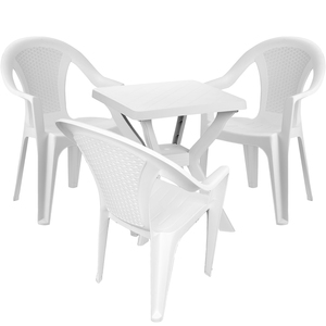 Bistro Sitzgarnitur Bistrogarnitur 4-teilig Wei�