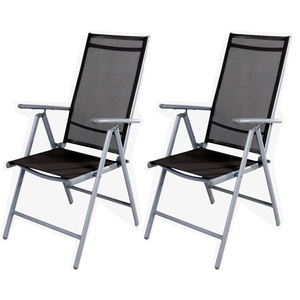 2 St�ck Hochlehner Aluminium - Textilen Silbergrau/Anthtrazit