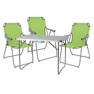 4-teiliges Campingm�bel Set Alu L70xB50xH59cm lime-gr�n