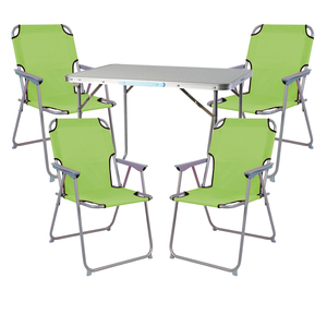 5-teiliges Campingm�bel Set Alu L70xB50xH59cm lime-gr�n