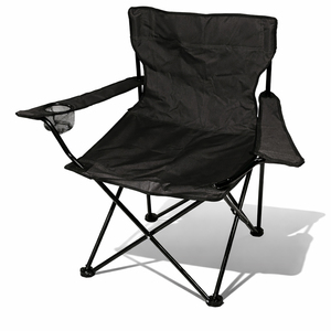 Anglersessel mit Getr�nkehalter und Tasche Campingstuhl Schwarz 