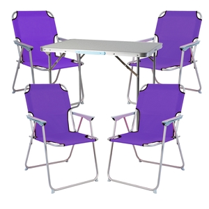 5-teiliges Campingm�bel Set Alu L70xB50xH59cm lila