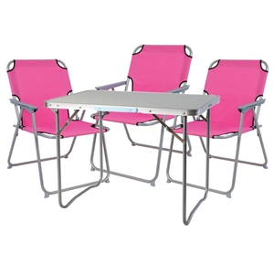 4-teiliges Campingm�bel Set Alu L70xB50xH59cm pink
