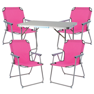 5-teiliges Campingm�bel Set Alu L70xB50xH59cm pink