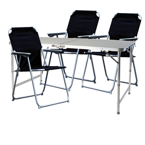 4-teiliges Campingm�bel Set Alu wetterfest  120x60x58/70cm schwarz