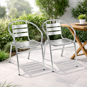 2 St�ck stabile Aluminuim Bistrost�hle Gartenstuhl stapelbar