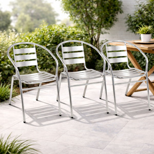 3 St�ck stabile Aluminuim Bistrost�hle Gartenstuhl stapelbar